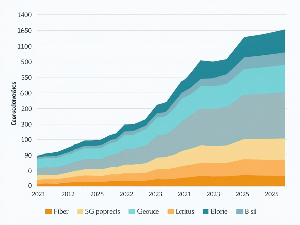 Gráfico de inversiones en telecomunicaciones en España