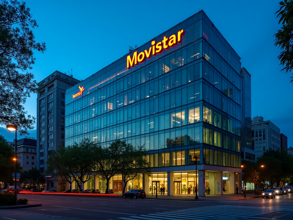 Logo y sede de Movistar