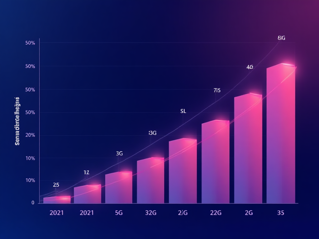 Gráfico de evolución de usuarios móviles en España
