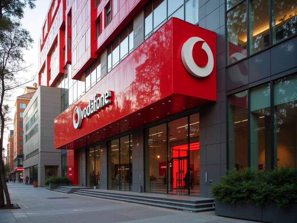 Logo y sede de Vodafone